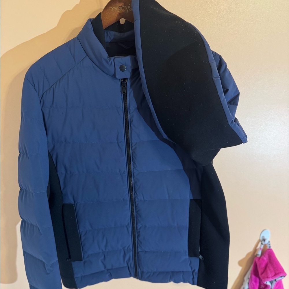 Michael Kors XL blue light coat with black fleece.